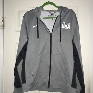 Nike therma-fit hooded zip up team USA sweatshirt